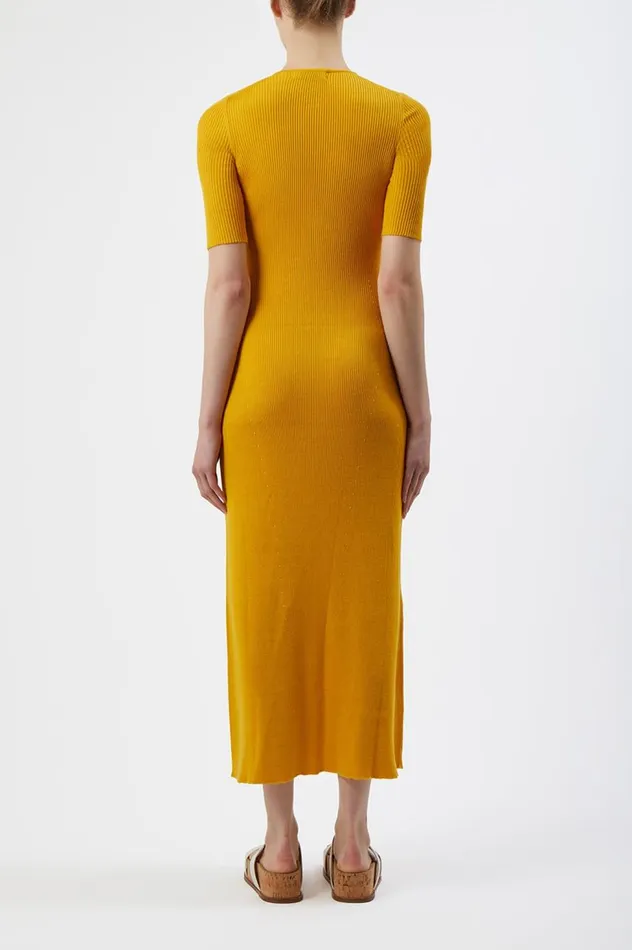 Women Knitwear Gabriela Hearst Johanna Knit Dress In Yellow Cashmere Silk