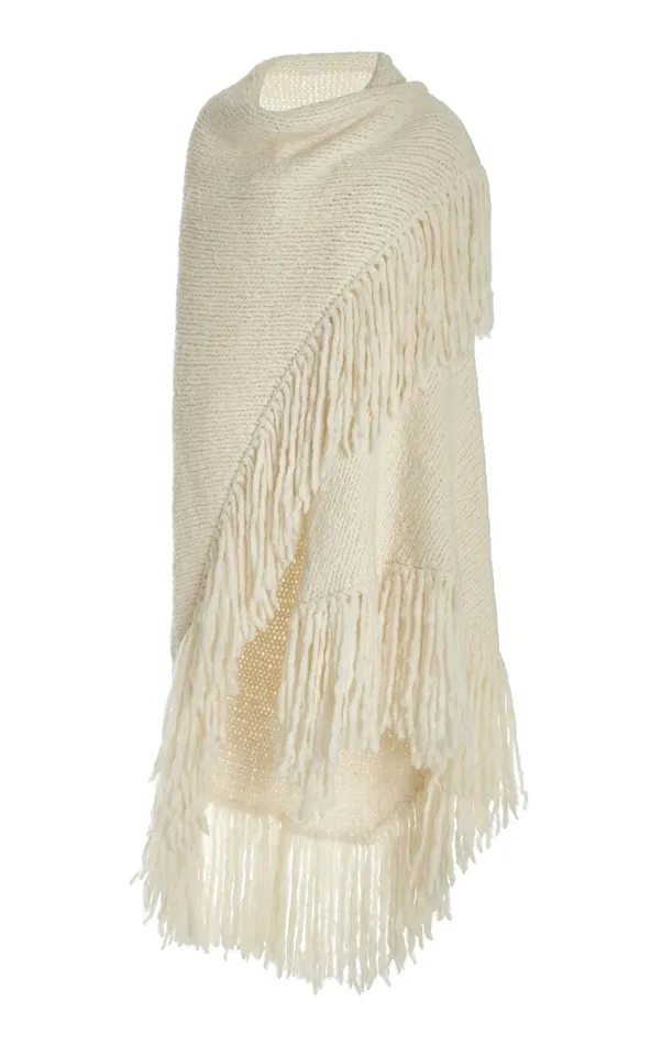 Women Knitwear Gabriela Hearst Lauren Knit Wrap In Ivory Welfat Cashmere