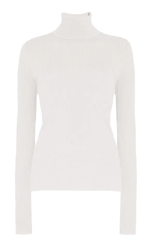 Women Knitwear Gabriela Hearst Peppe Knit Turtleneck In Ivory Cashmere Silk