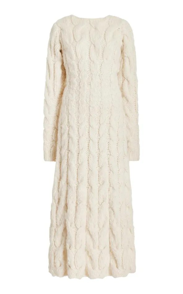 Women Knitwear Gabriela Hearst Poppy Knit Dress In Ivory Welfat Cashmere