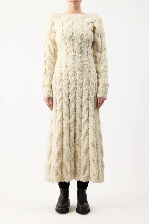 Women Knitwear Gabriela Hearst Poppy Knit Dress In Ivory Welfat Cashmere