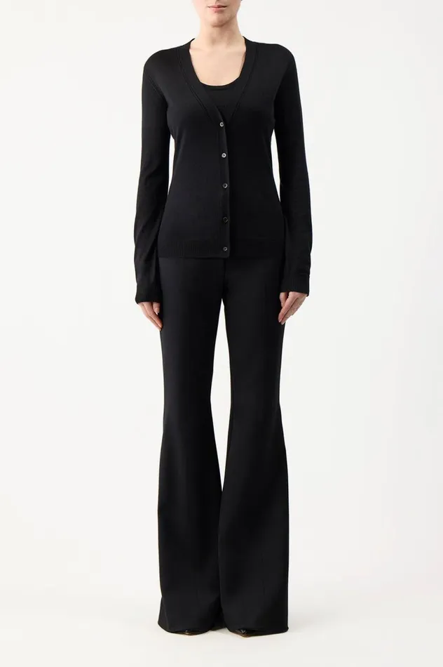 Women Knitwear Gabriela Hearst Tori Knit Cardigan In Black Cashmere Silk