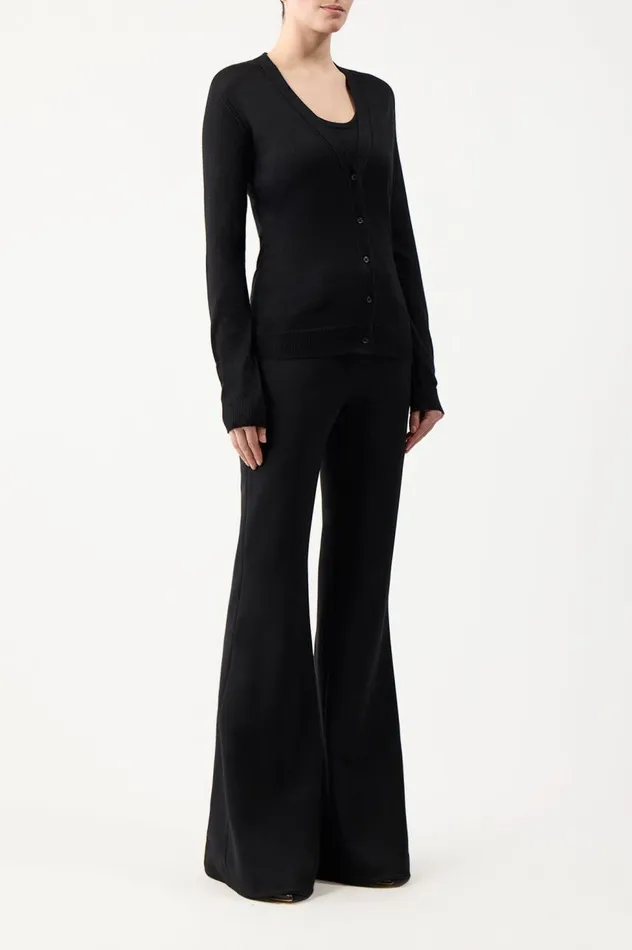 Women Knitwear Gabriela Hearst Tori Knit Cardigan In Black Cashmere Silk