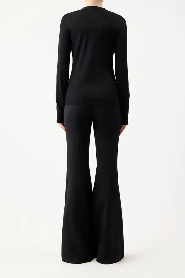 Women Knitwear Gabriela Hearst Tori Knit Cardigan In Black Cashmere Silk