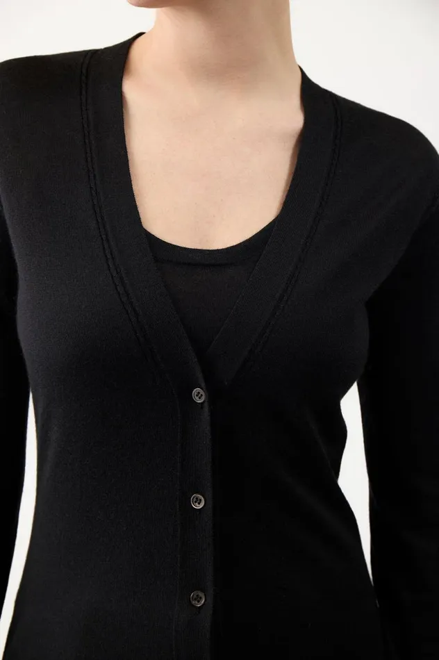 Women Knitwear Gabriela Hearst Tori Knit Cardigan In Black Cashmere Silk