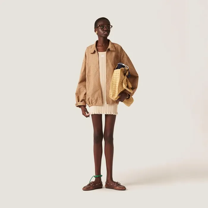 Women Knitwear Miu Miu Cotton Dress Limestone Women Knitwear Miu Miu Cotton Dress Limestone