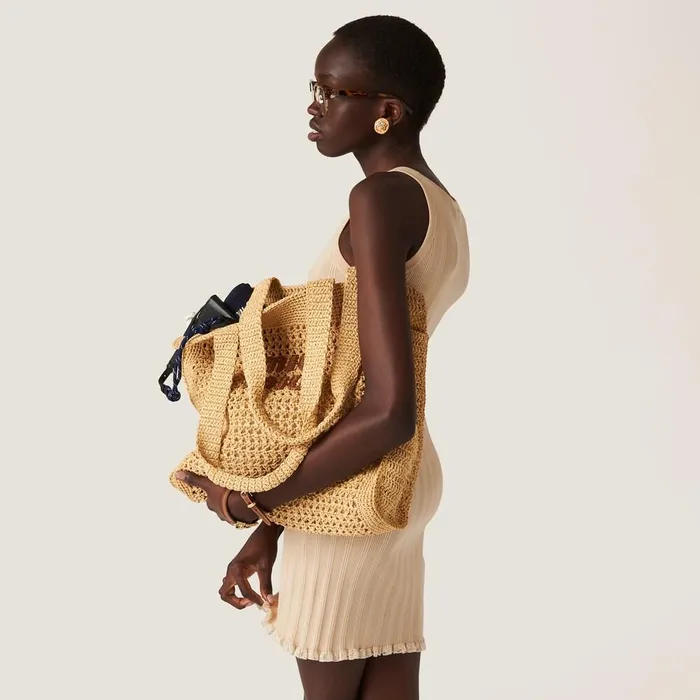 Women Knitwear Miu Miu Cotton Dress Limestone Women Knitwear Miu Miu Cotton Dress Limestone