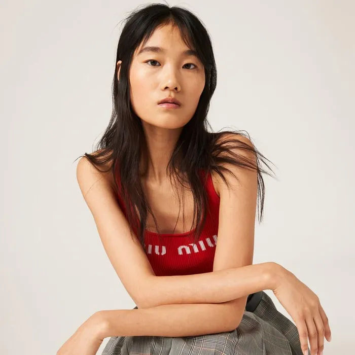 Women Knitwear Miu Miu Viscose Top Red Women Knitwear Miu Miu Viscose Top Red