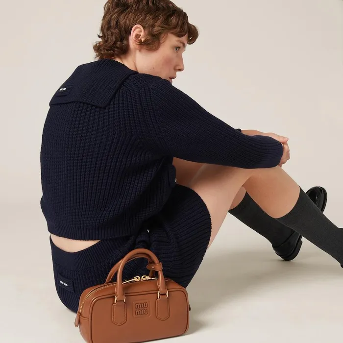 Women Knitwear Miu Miu Wool Miniskirt Navy Women Knitwear Miu Miu Wool Miniskirt Navy