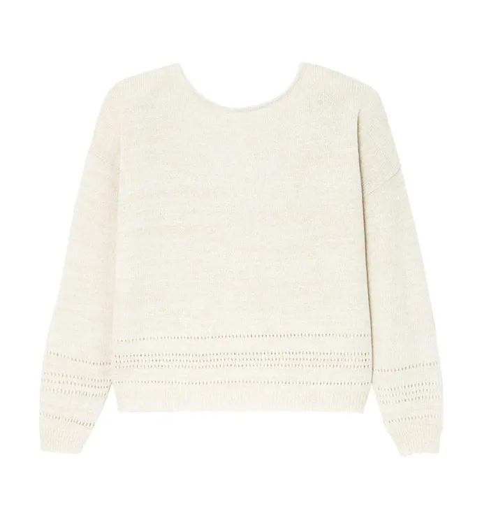 Women LaceDetail Glitzy Jumper 8211 Ecru Promod Jumpers And Cardigans Women LaceDetail Glitzy Jumper 8211 Ecru Promod Jumpers And Cardigans