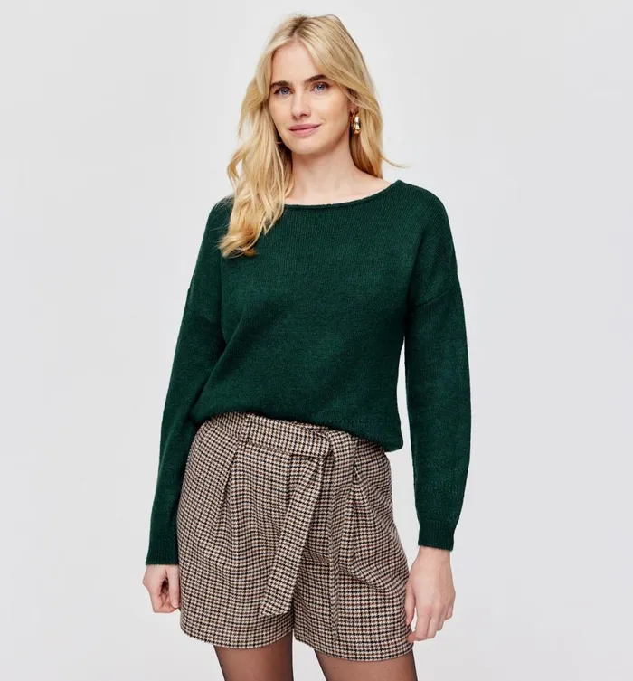 Women LaceDetail Glitzy Jumper 8211 Green Print Promod Jumpers And Cardigans Women LaceDetail Glitzy Jumper 8211 Green Print Promod Jumpers And Cardigans
