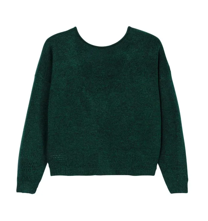 Women LaceDetail Glitzy Jumper 8211 Green Print Promod Jumpers And Cardigans Women LaceDetail Glitzy Jumper 8211 Green Print Promod Jumpers And Cardigans
