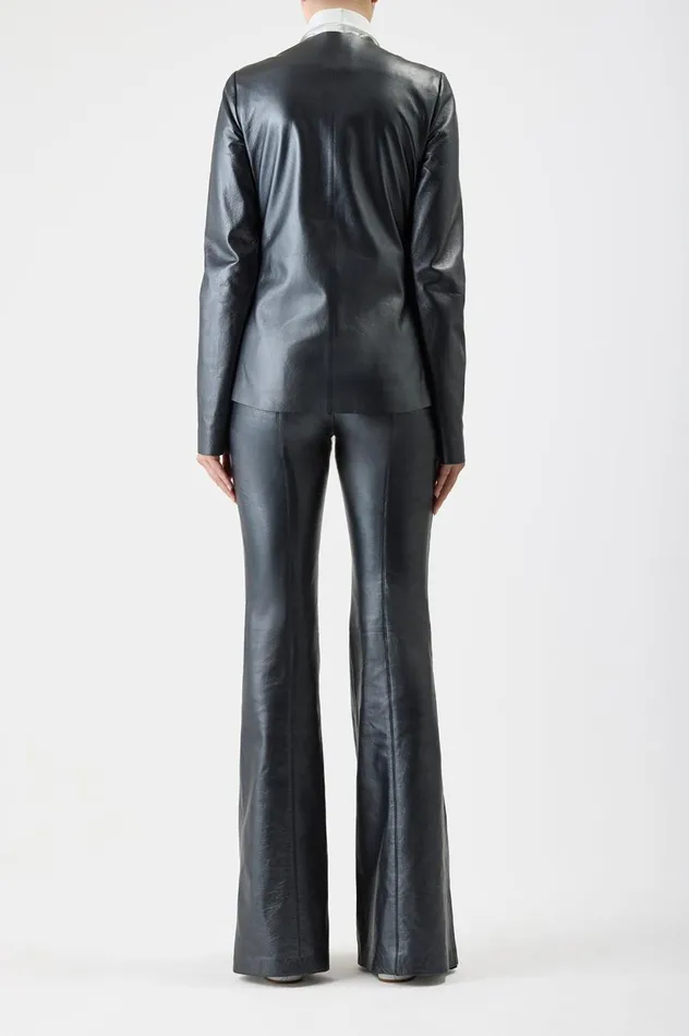 Women Leathers Gabriela Hearst Thales Jacket In Black Metallic Nappa Leather