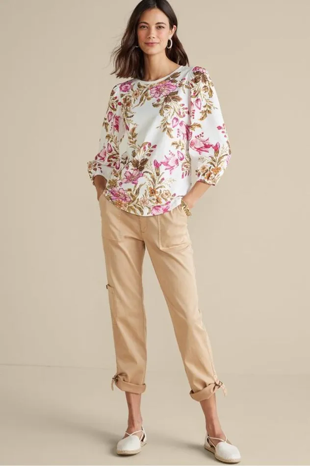 Women Lesley Printed Top Painterly Peony Flowers Soft Surroundings Tops Women Lesley Printed Top Painterly Peony Flowers Soft Surroundings Tops