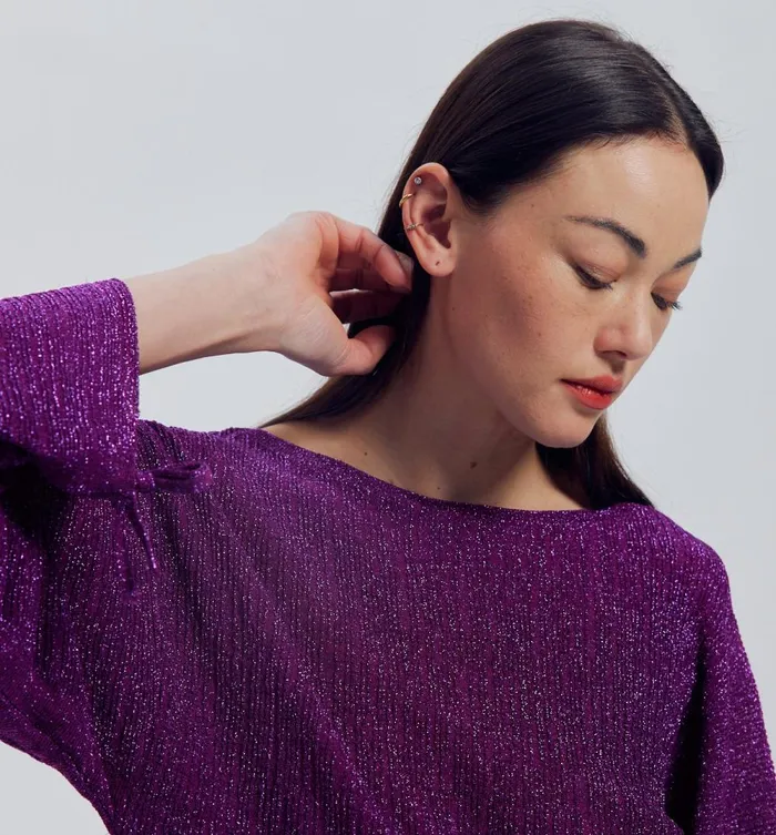 Women Lightweight Glitzy Jumper 8211 Violet Promod Jumpers And Cardigans Women Lightweight Glitzy Jumper 8211 Violet Promod Jumpers And Cardigans