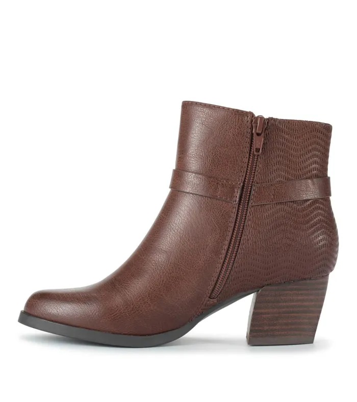 Women Linda Block Heel Bootie Oak Baretraps Booties