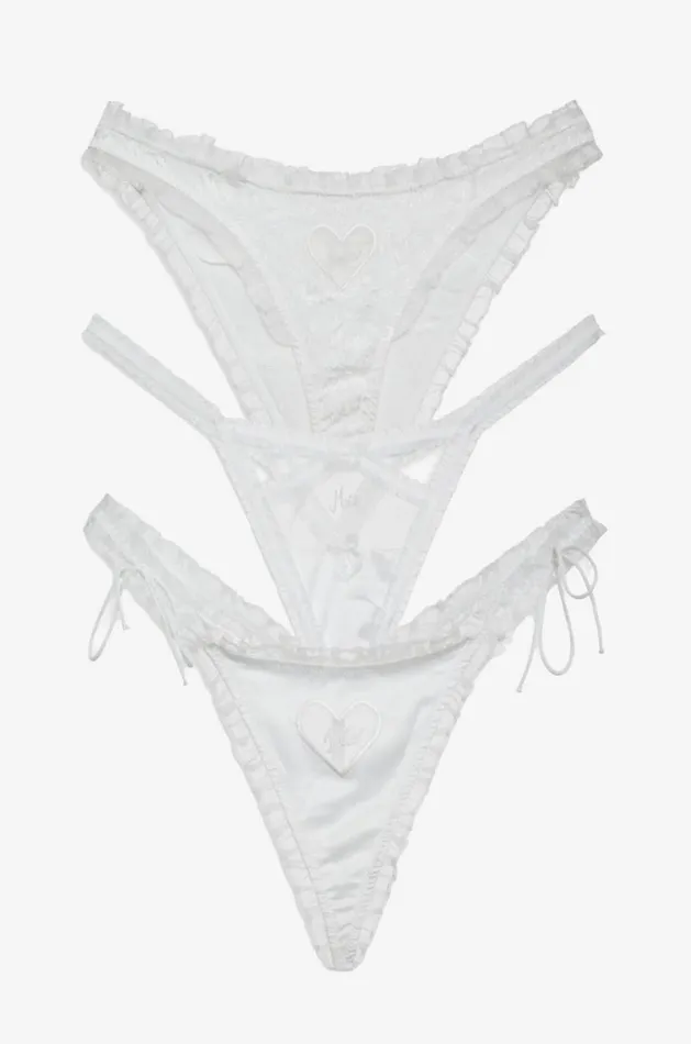 Women Lingerie For Love and Lemons Bridal Thong Panty Set White