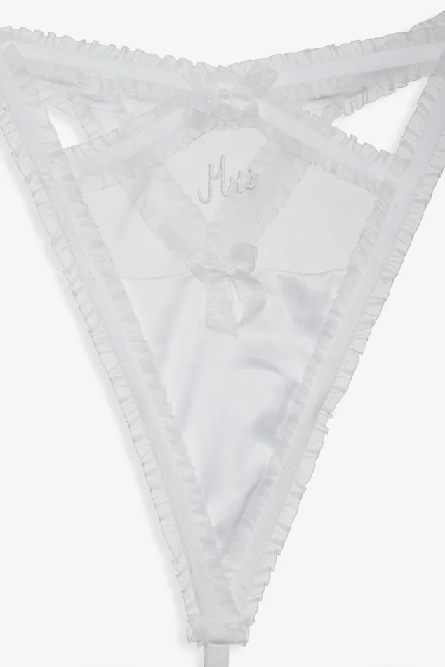 Women Lingerie For Love and Lemons Bridal Thong Panty Set White