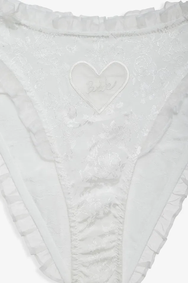 Women Lingerie For Love and Lemons Bridal Thong Panty Set White