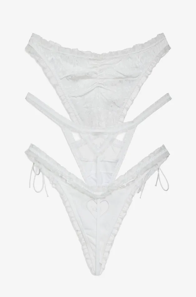 Women Lingerie For Love and Lemons Bridal Thong Panty Set White