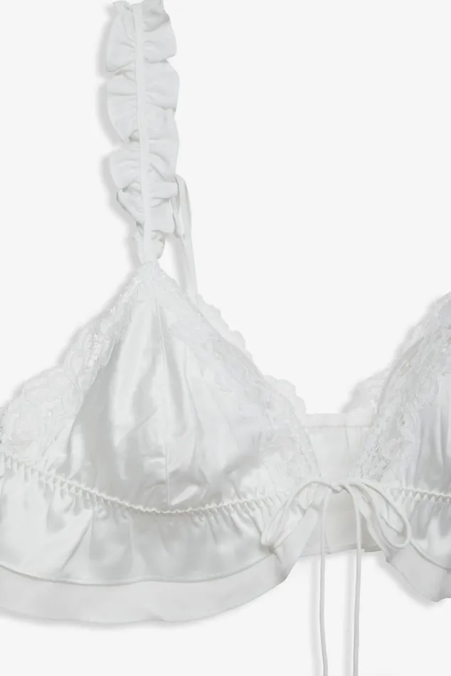 Women Lingerie For Love and Lemons Butterfly Lace Ruffle Bralette White Women Lingerie For Love and Lemons Butterfly Lace Ruffle Bralette White