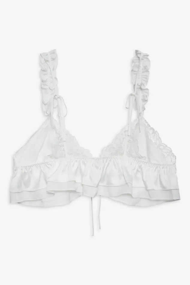 Women Lingerie For Love and Lemons Butterfly Lace Ruffle Bralette White Women Lingerie For Love and Lemons Butterfly Lace Ruffle Bralette White