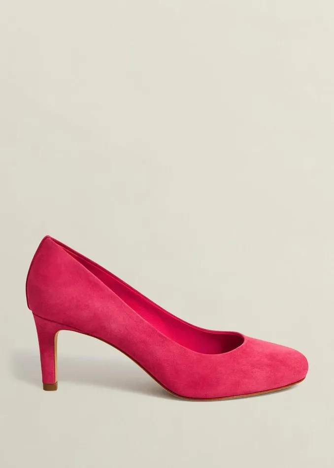 Women Lizzie Suede Court Shoes Zinnia Pink Hobbs Court Shoes
