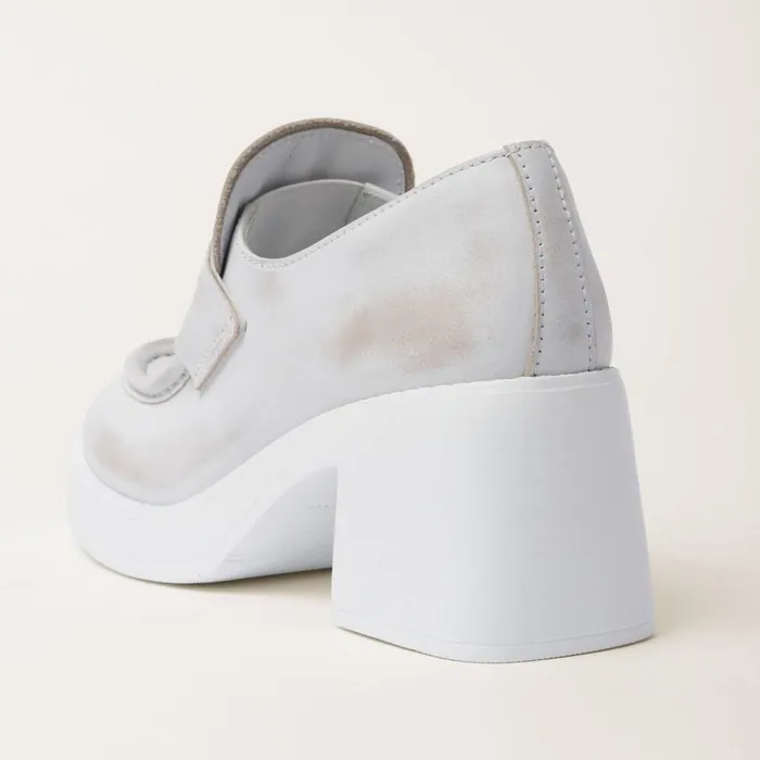 Women Loafers And LaceUps Miu Miu Leather Penny Loafers White Women Loafers And LaceUps Miu Miu Leather Penny Loafers White