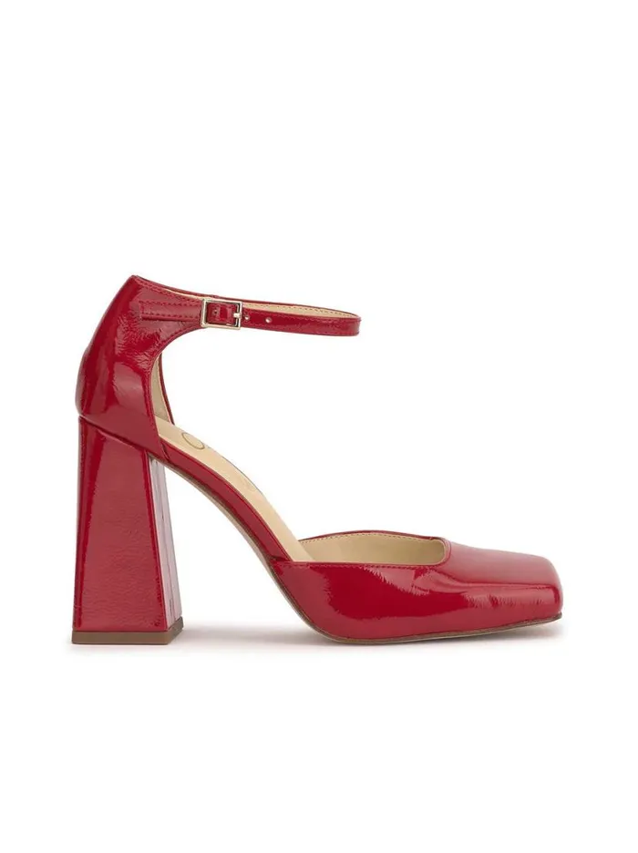 Women Lollah Block Heel Pump In Red Muse Jessica Simpson Pumps