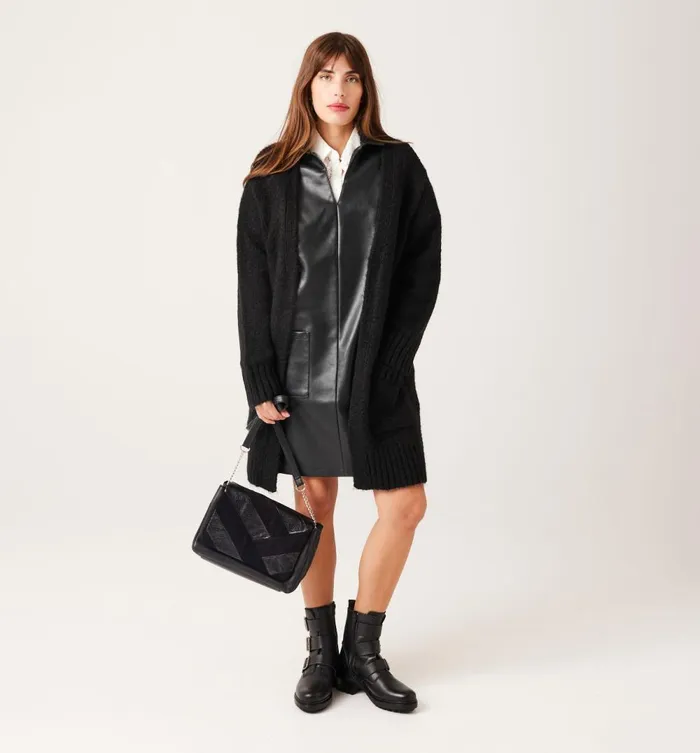 Women Long Cardigan 8211 Black Promod Jumpers And Cardigans