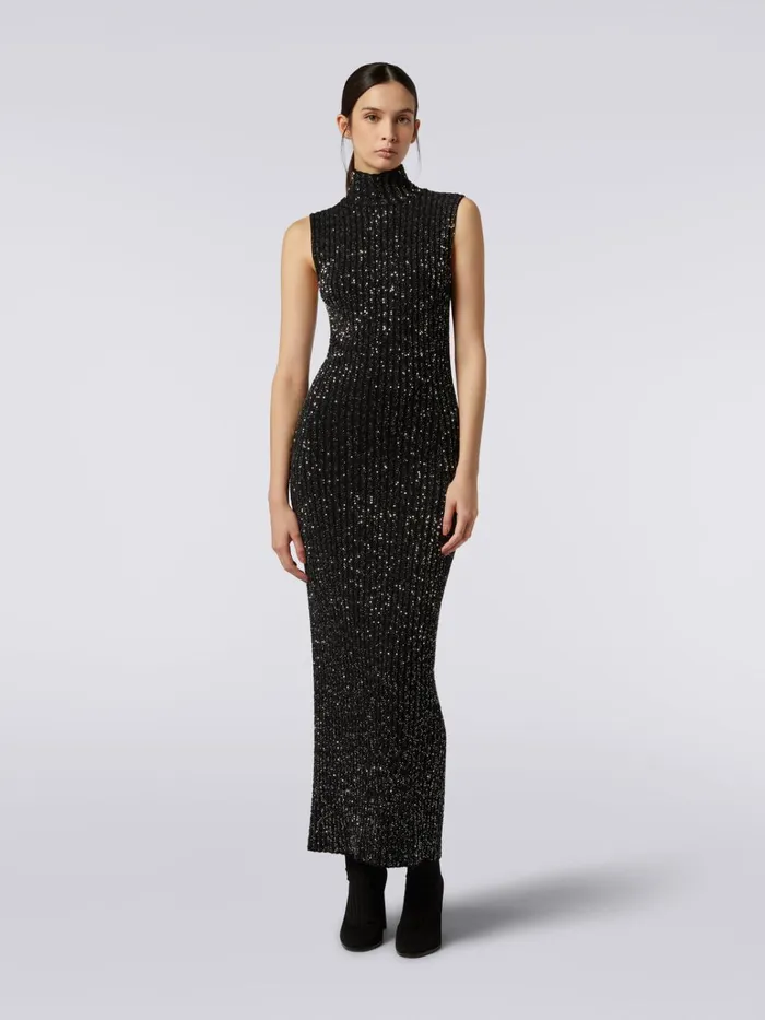 Women Long Dress In Viscose Blend With Sequins Black Missoni Dresses Women Long Dress In Viscose Blend With Sequins Black Missoni Dresses