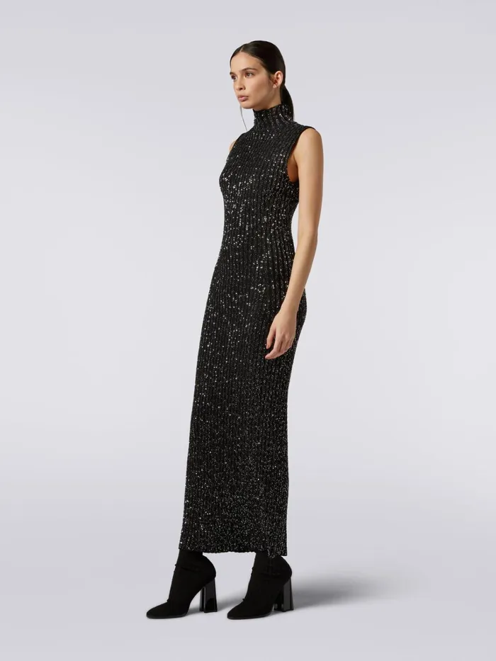 Women Long Dress In Viscose Blend With Sequins Black Missoni Dresses Women Long Dress In Viscose Blend With Sequins Black Missoni Dresses