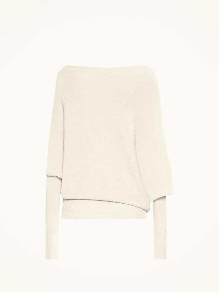 Women Longsleeved Tops Wolford Viscose Knit Top Long Sleeves Ecrue