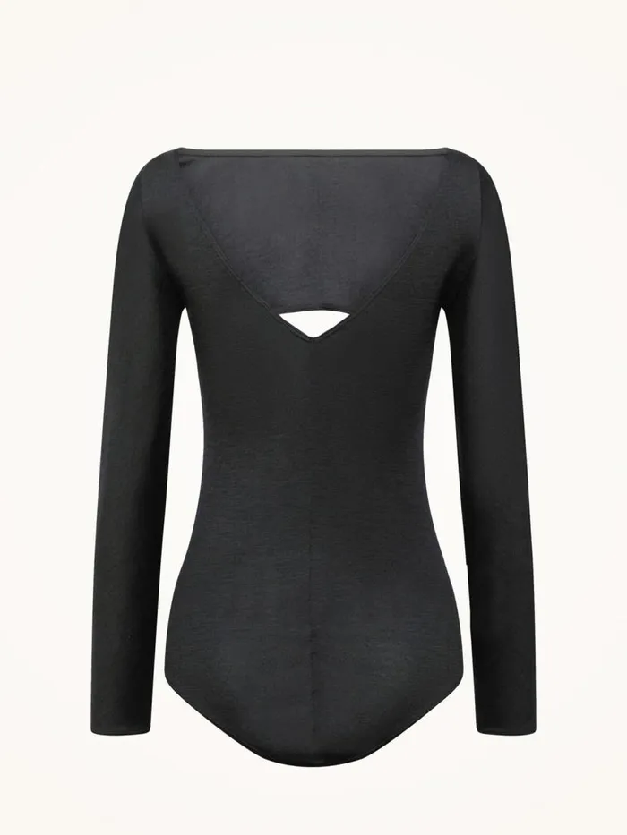 Women Longsleeve Bodies Wolford The Kimono Slit Body Black Women Longsleeve Bodies Wolford The Kimono Slit Body Black