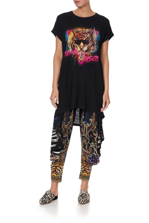 Women Loungewear Camilla Long Scoop Back Hem TShirt Slave To The Rhythm