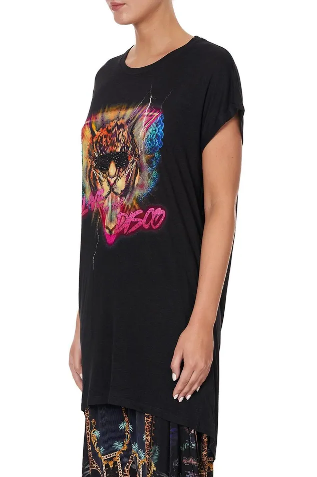 Women Loungewear Camilla Long Scoop Back Hem TShirt Slave To The Rhythm