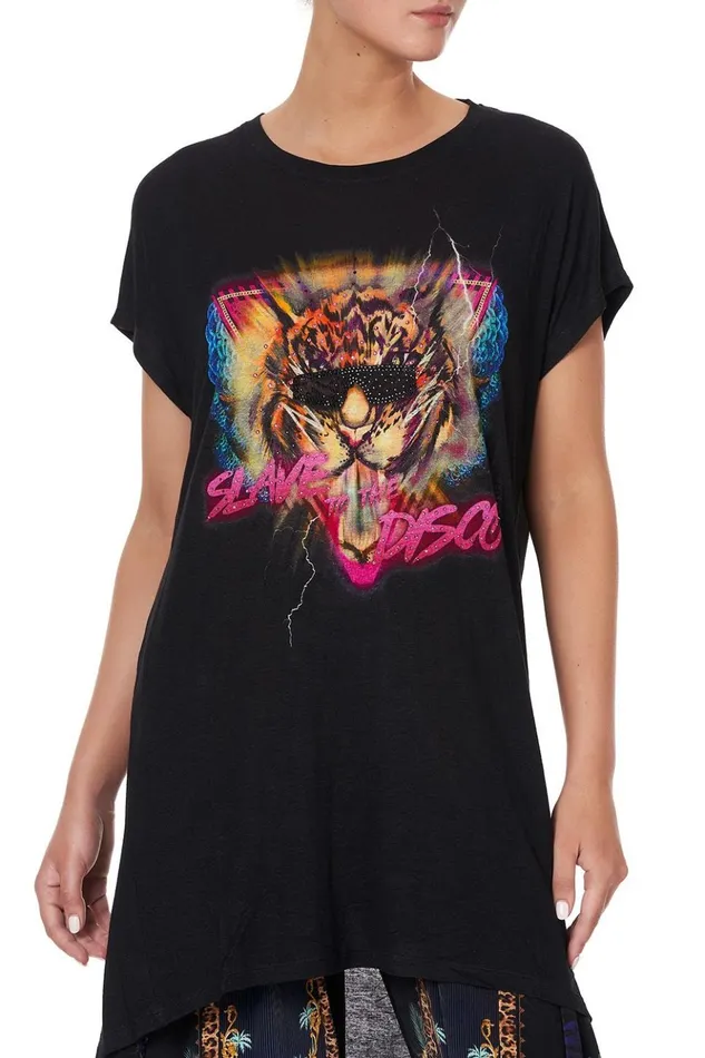 Women Loungewear Camilla Long Scoop Back Hem TShirt Slave To The Rhythm