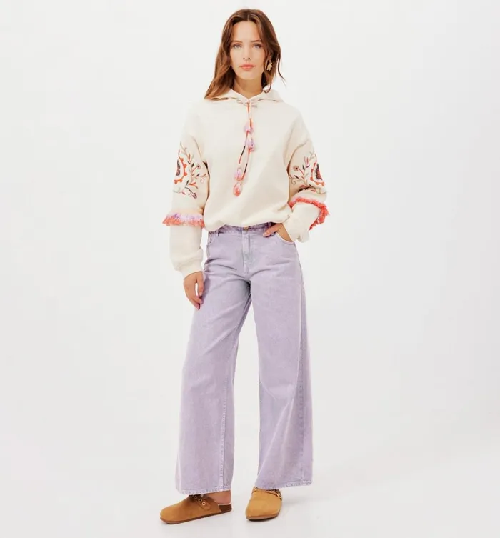 Women LowRise Wideleg Jeans 8211 Light Lilac Promod Jeans