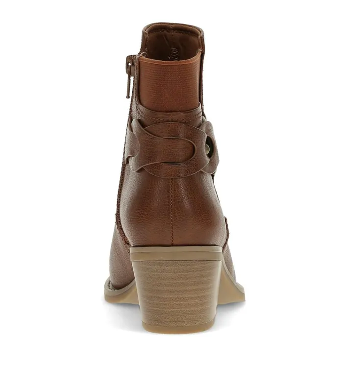 Women Luella Block Heel Bootie Cognac Baretraps Booties