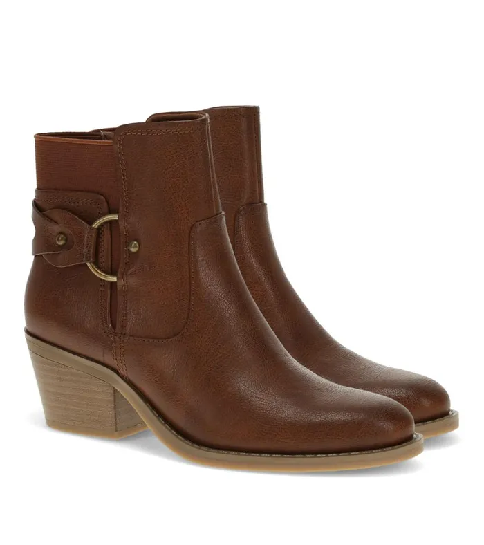 Women Luella Block Heel Bootie Cognac Baretraps Booties