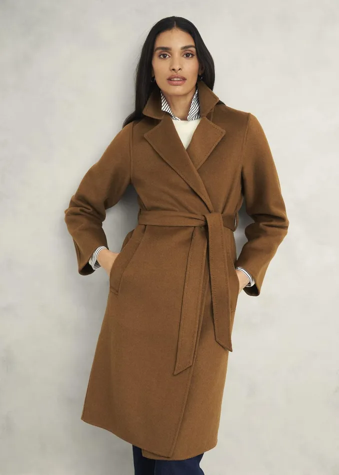 Women Lytham Wrap Coat With Wool Vicuna Hobbs Coats and Jackets