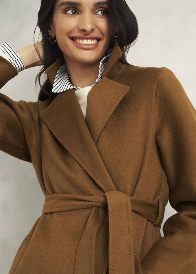 Women Lytham Wrap Coat With Wool Vicuna Hobbs Coats and Jackets