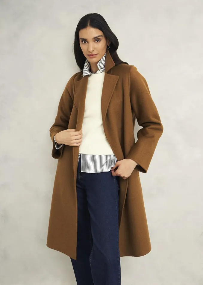 Women Lytham Wrap Coat With Wool Vicuna Hobbs Coats and Jackets