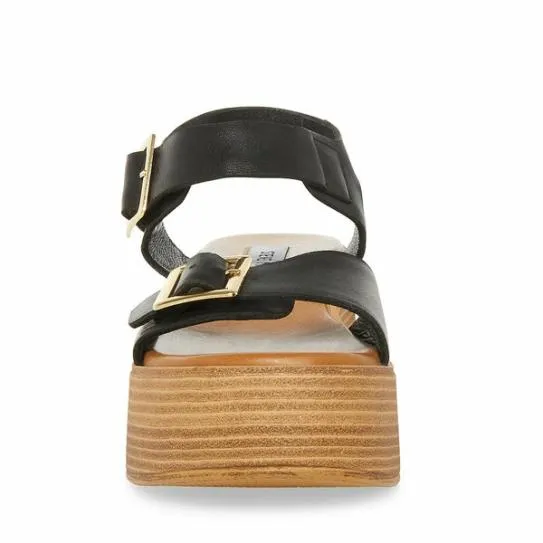 Women MARKA BLACK LEATHER Black Leather Steve Madden Sandals Women MARKA BLACK LEATHER Black Leather Steve Madden Sandals