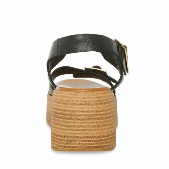 Women MARKA BLACK LEATHER Black Leather Steve Madden Sandals Women MARKA BLACK LEATHER Black Leather Steve Madden Sandals