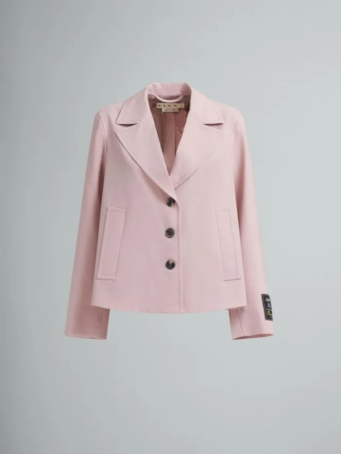 Women Marni Coats and Jackets Pink Virgin Wool ALine Jacket
