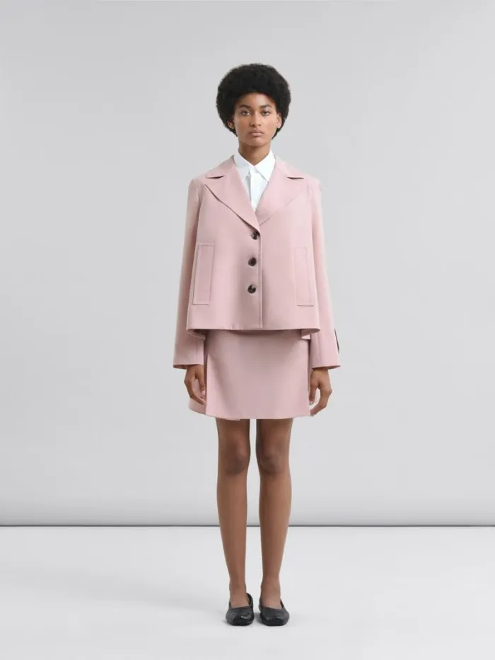 Women Marni Coats and Jackets Pink Virgin Wool ALine Jacket