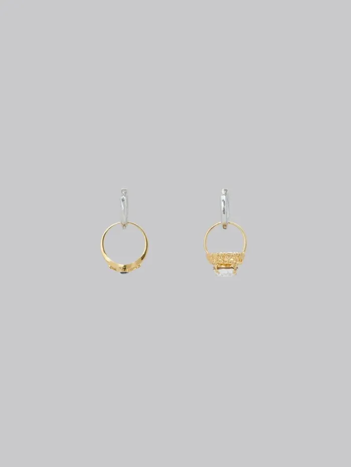 Women Marni Earrings Hoop Earrings With Mismatched Rings