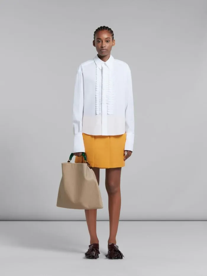 Women Marni Handbags Venice Medium Bag In Beige Leather