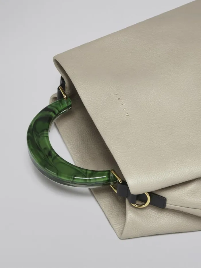Women Marni Handbags Venice Medium Bag In Beige Leather